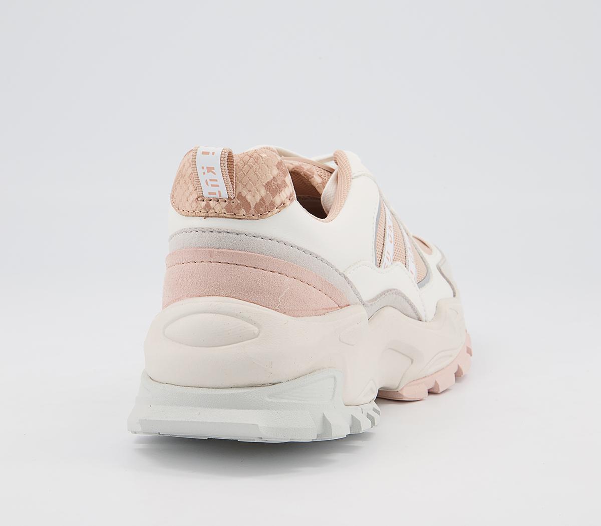Oki Kutsu O806 Lace Up Trainers Oki Kutsu O806 Lace Up Trainers White Nude Grey Mix