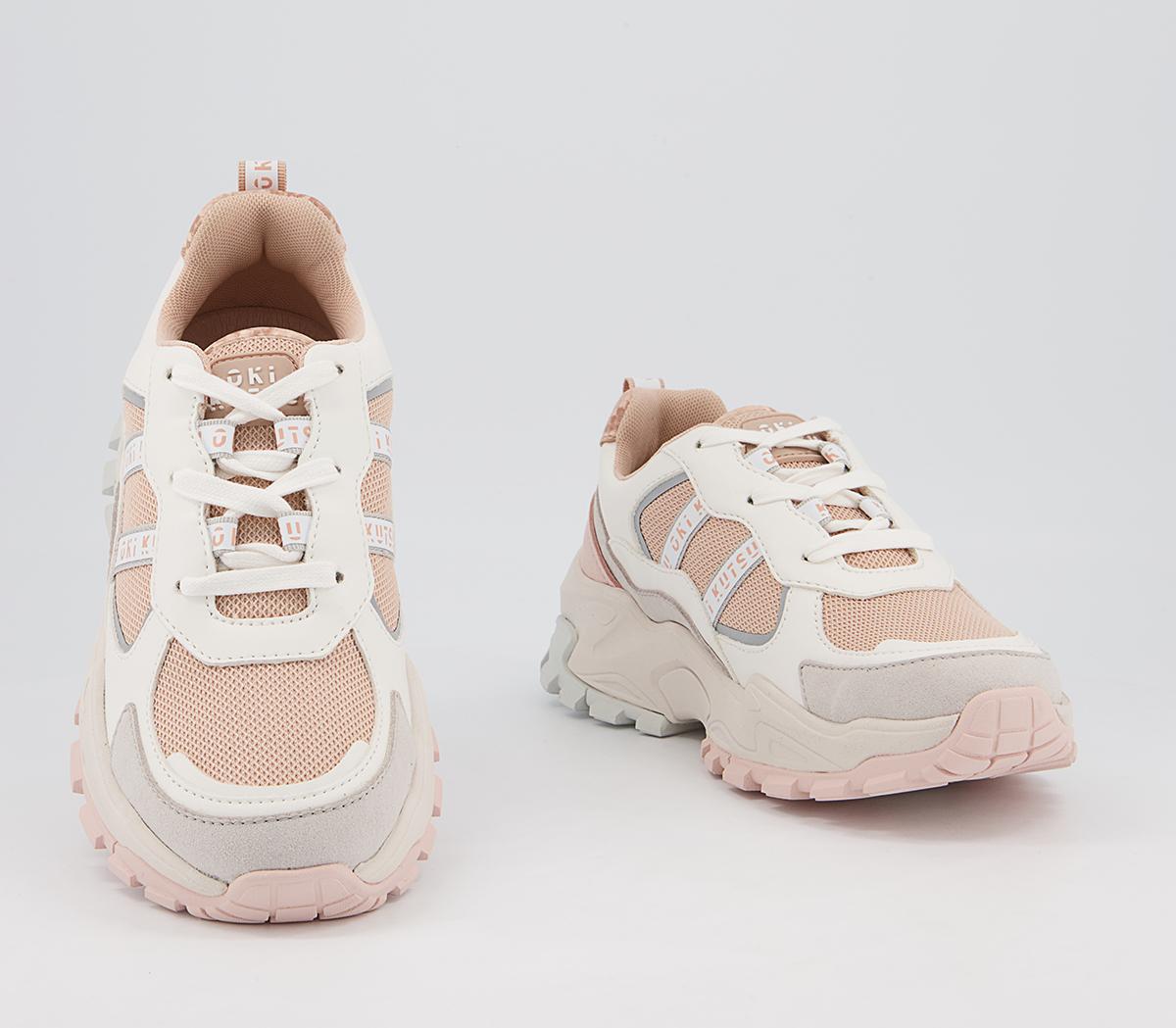 Oki Kutsu O806 Lace Up Trainers Oki Kutsu O806 Lace Up Trainers White Nude Grey Mix