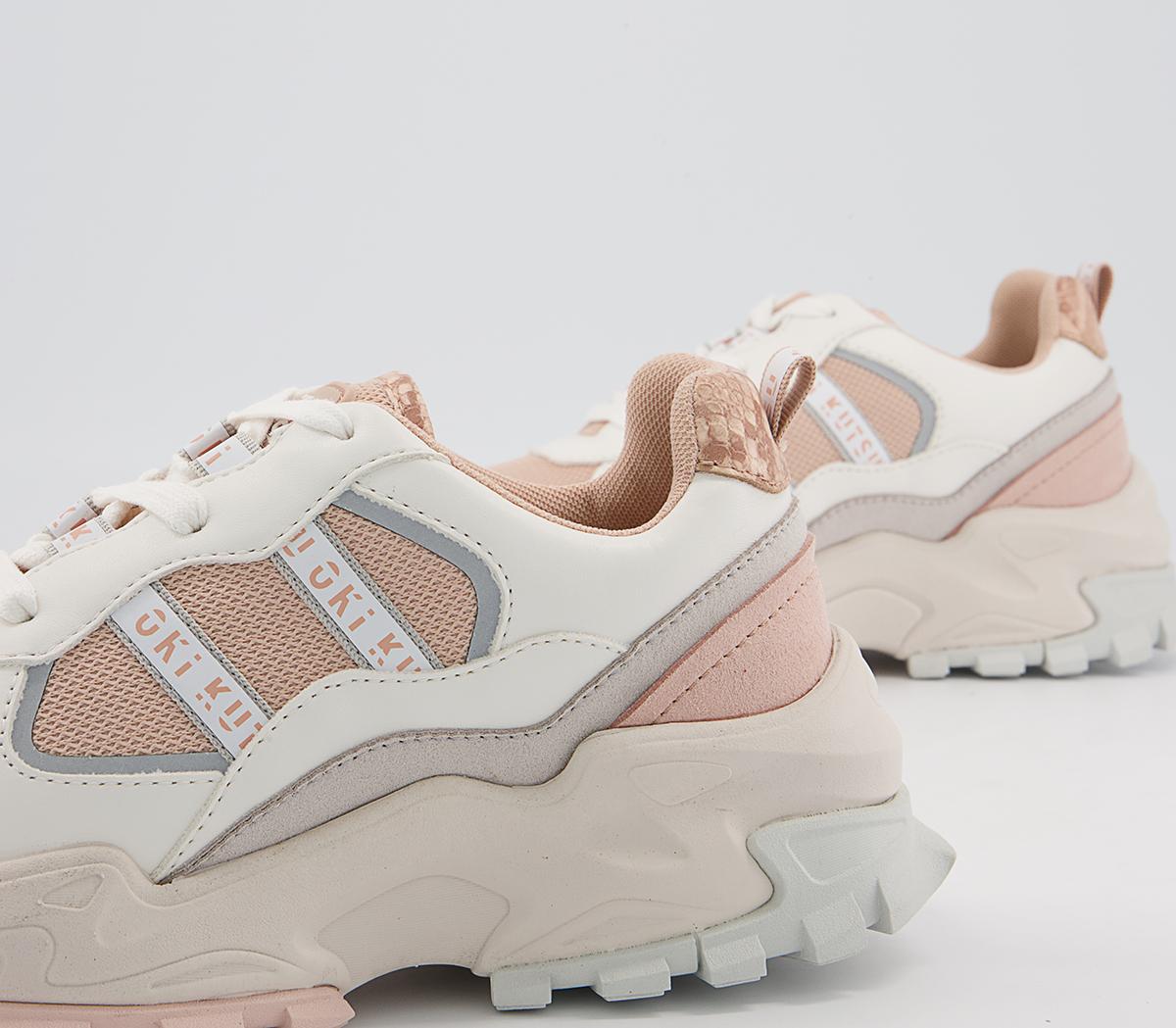 Oki Kutsu O806 Lace Up Trainers Oki Kutsu O806 Lace Up Trainers White Nude Grey Mix