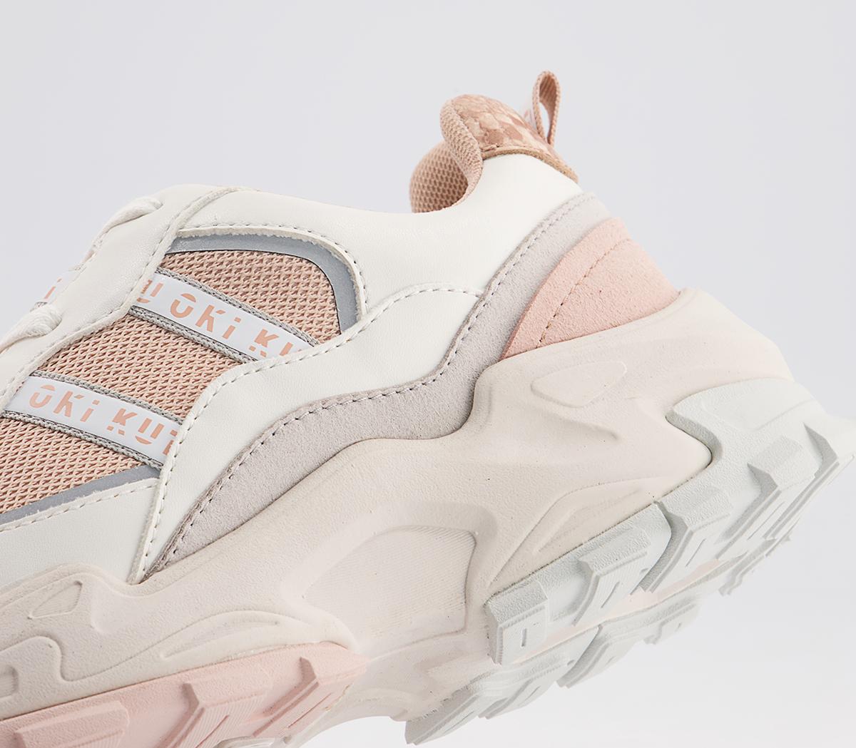 Oki Kutsu O806 Lace Up Trainers Oki Kutsu O806 Lace Up Trainers White Nude Grey Mix