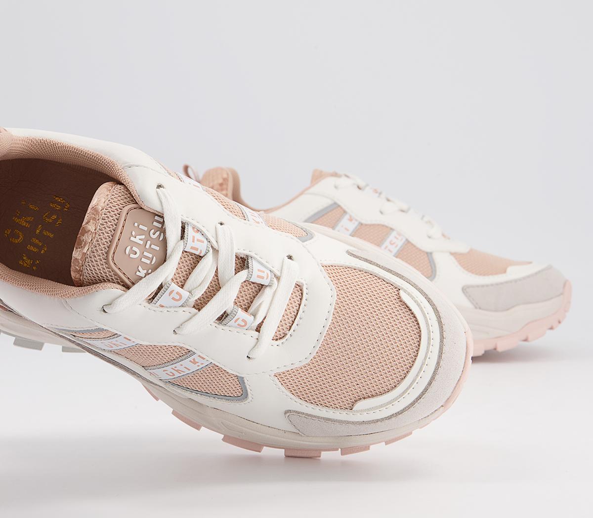 Oki Kutsu O806 Lace Up Trainers Oki Kutsu O806 Lace Up Trainers White Nude Grey Mix