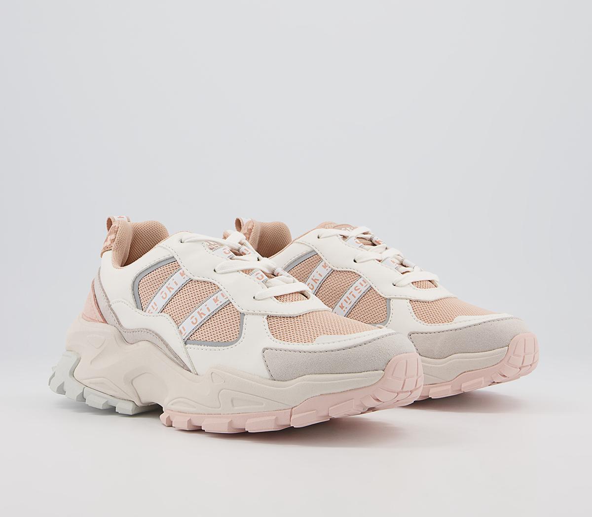 Oki Kutsu O806 Lace Up Trainers Oki Kutsu O806 Lace Up Trainers White Nude Grey Mix