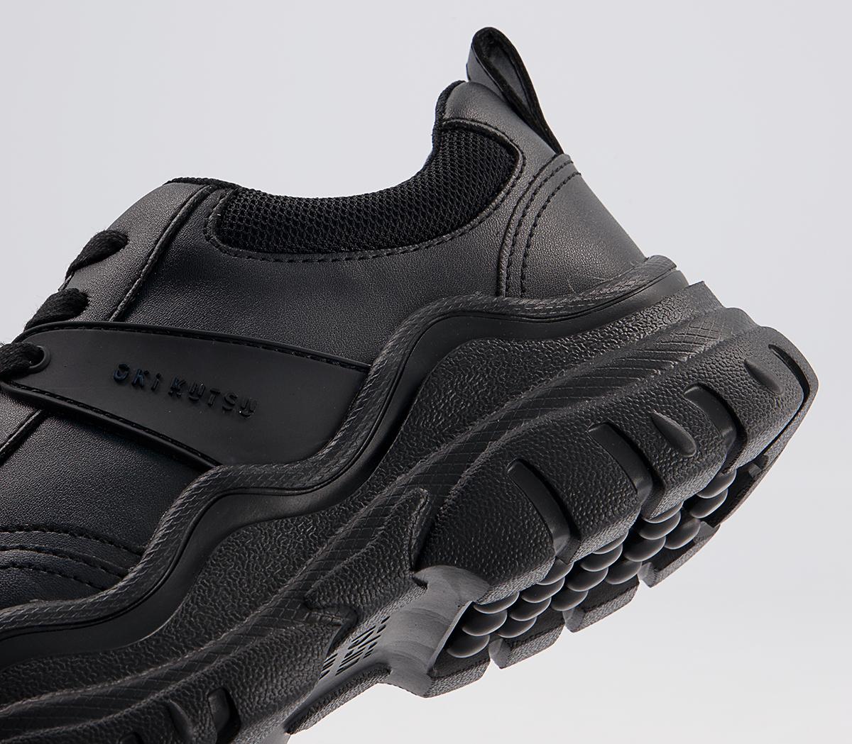Oki Kutsu O511 Lace Up Trainers Oki Kutsu O511 Lace Up Trainers Black Drench
