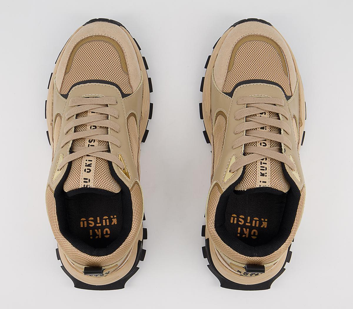Oki Kutsu O506 Lace Up Trainers Oki Kutsu O506 Lace Up Trainers Camel Drench With Black