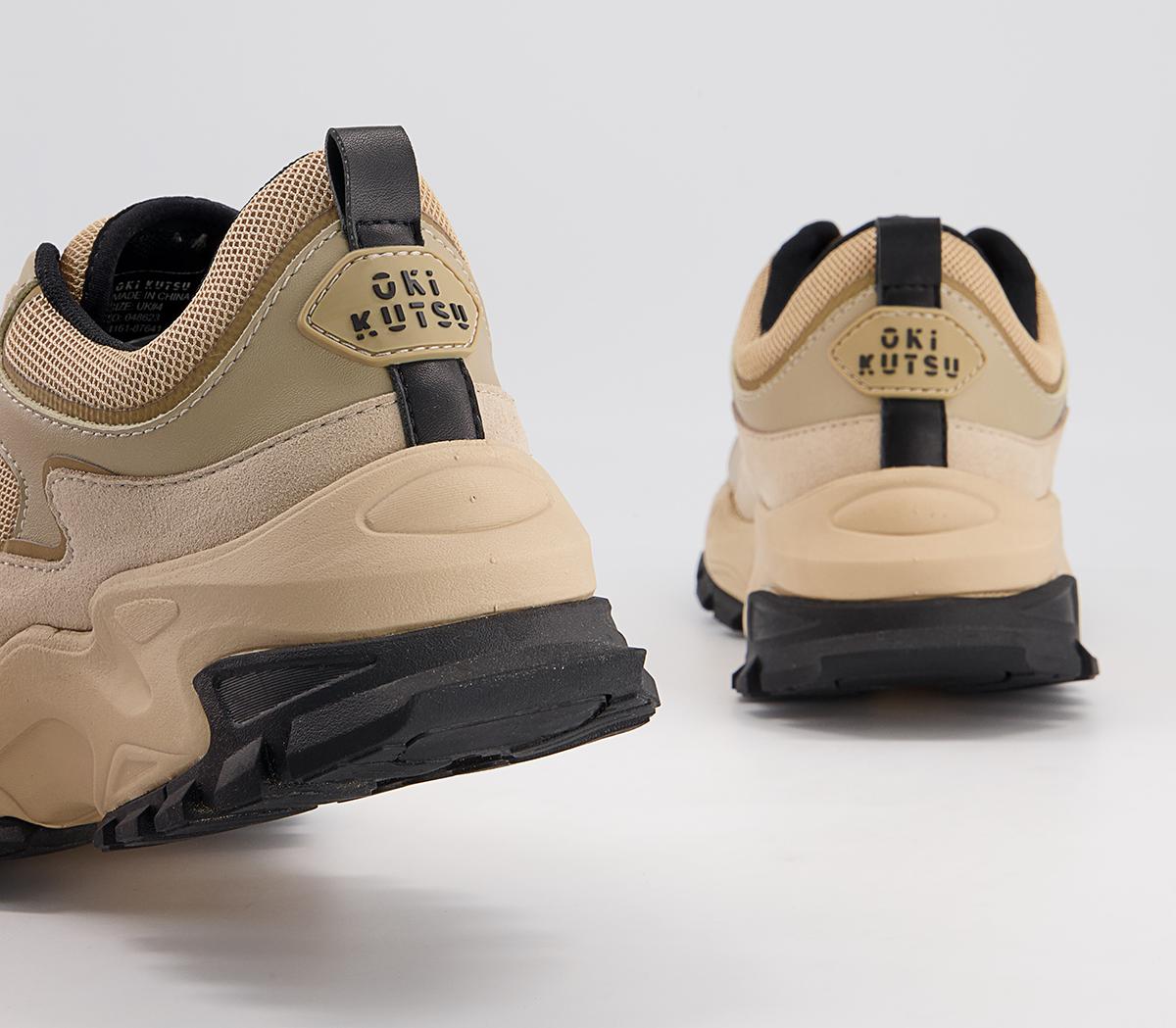Oki Kutsu O506 Lace Up Trainers Oki Kutsu O506 Lace Up Trainers Camel Drench With Black
