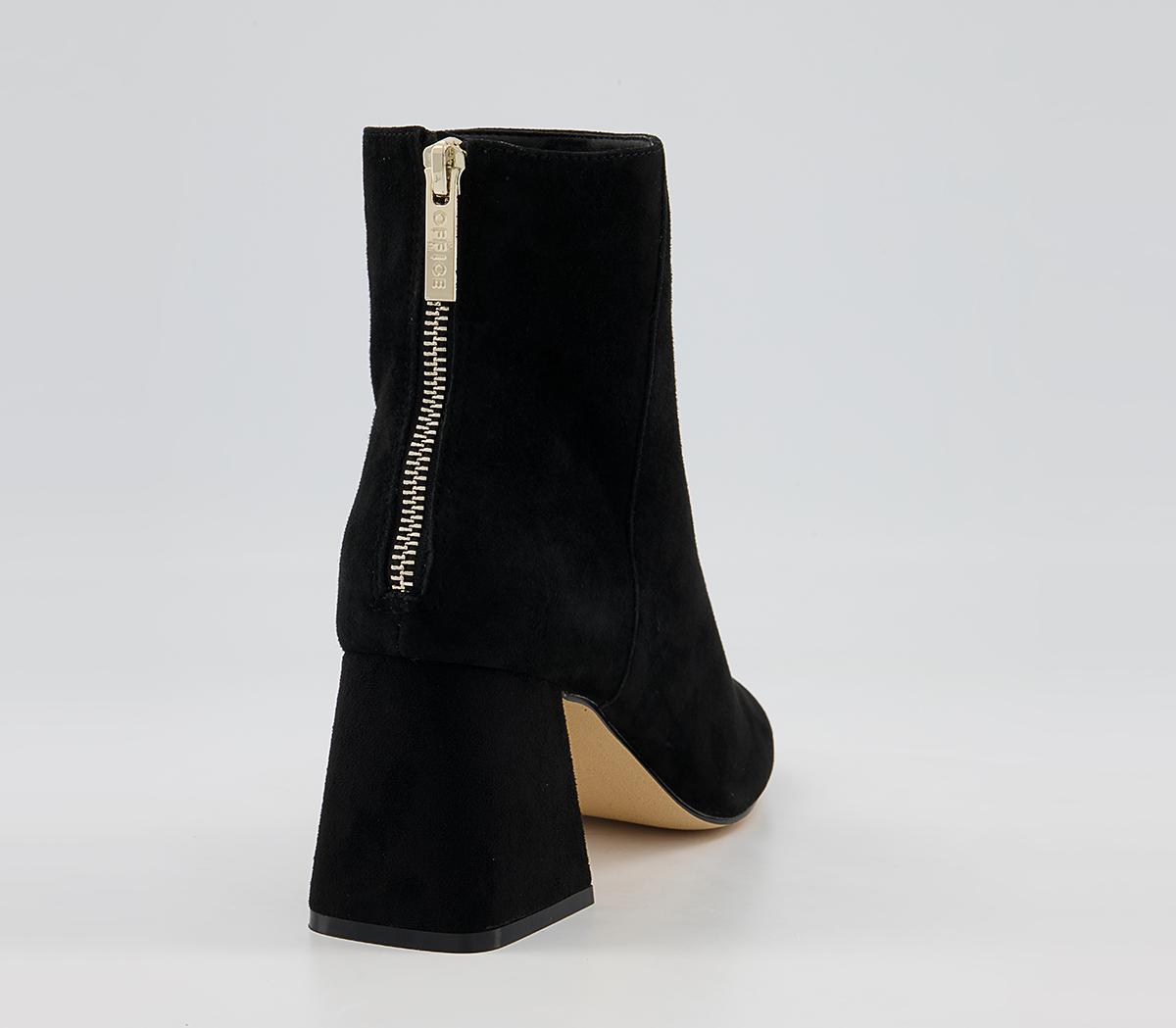 Office Anisha Mid Metallic Block Boots Office Anisha Mid Metallic Block Boots Black Suede