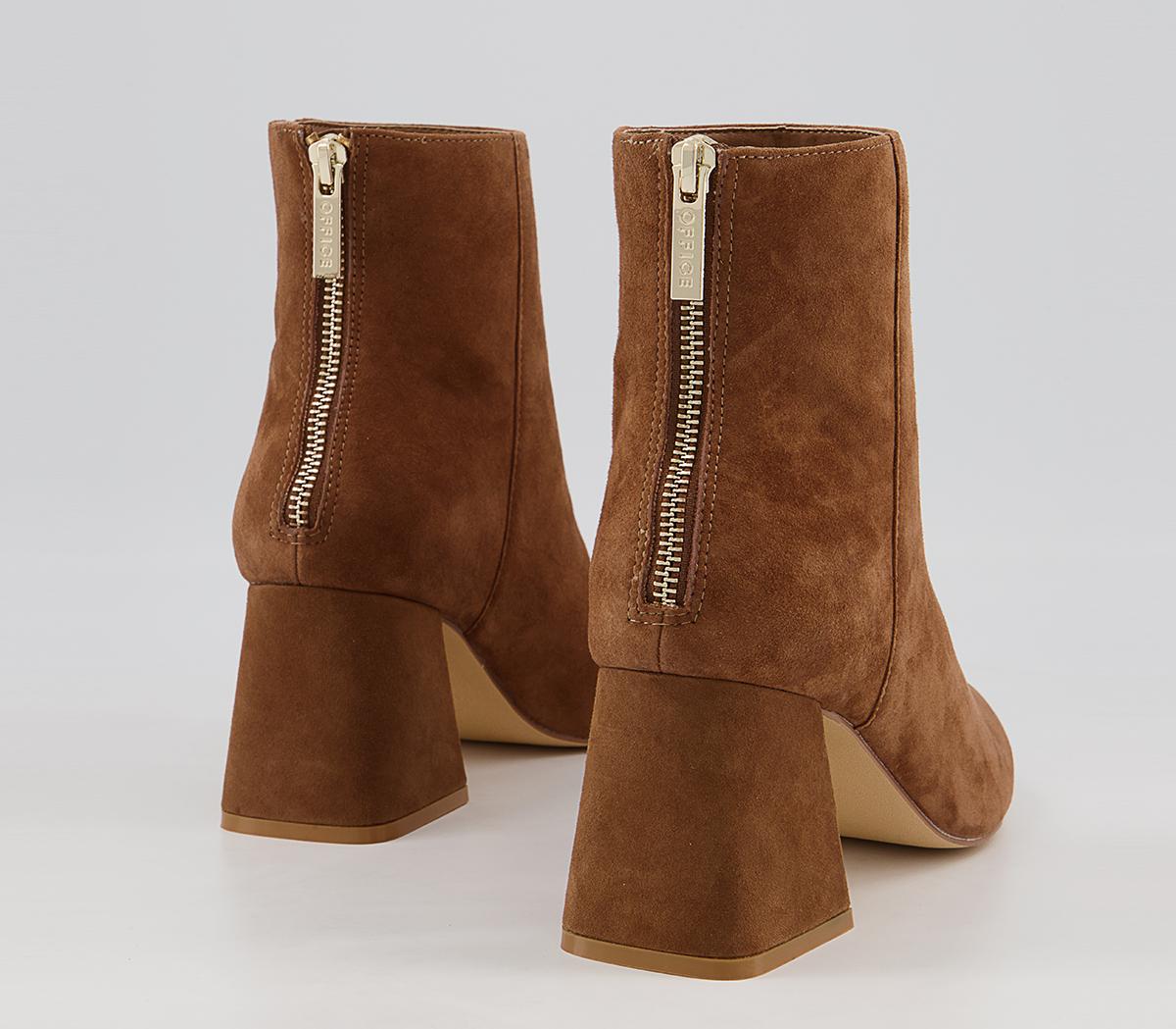 Office Anisha Mid Metallic Block Boots Office Anisha Mid Metallic Block Boots Tan Suede