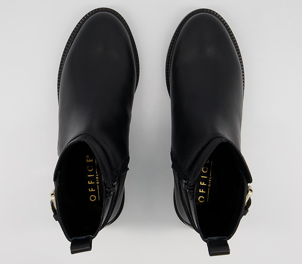 Office Ashford Clean Jodphur Flat Ankle Boots Office Ashford Clean Jodphur Flat Ankle Boots Black Leather