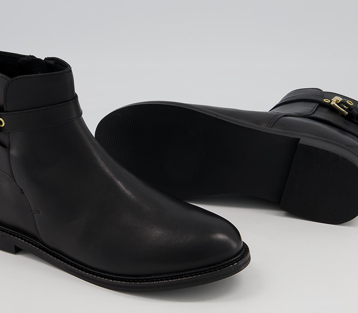 Office Ashford Clean Jodphur Flat Ankle Boots Office Ashford Clean Jodphur Flat Ankle Boots Black Leather