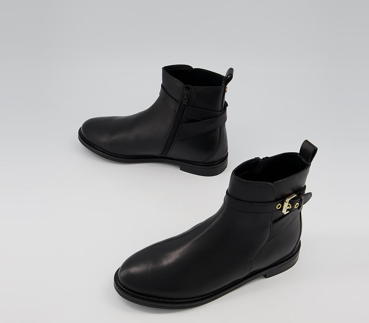 Office Ashford Clean Jodphur Flat Ankle Boots Office Ashford Clean Jodphur Flat Ankle Boots Black Leather