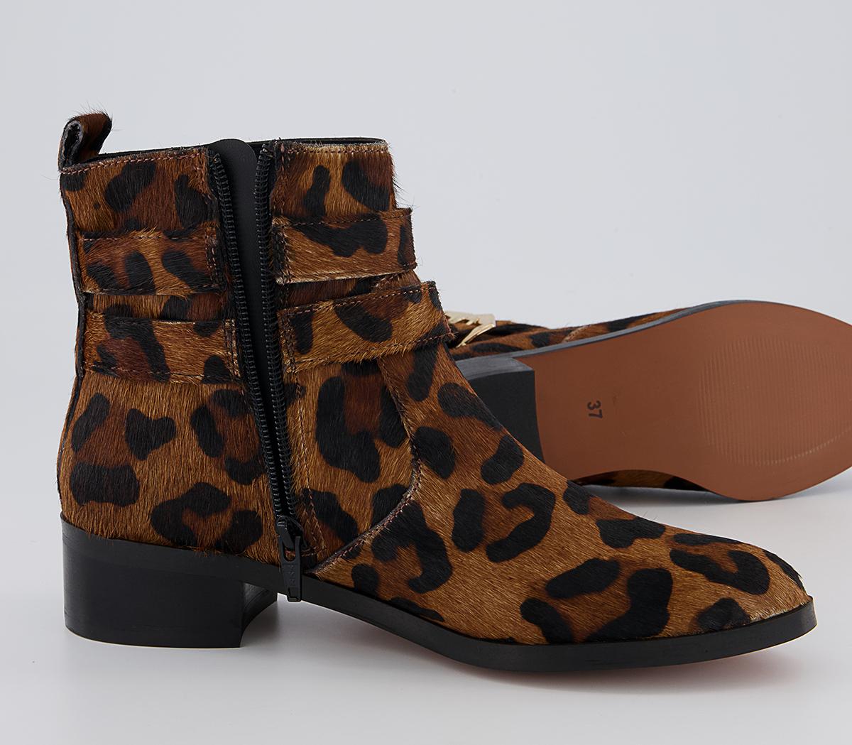 Office Anchor Double Buckle Studded ankle Boots Office Anchor Double Buckle Studded ankle Boots Leopard