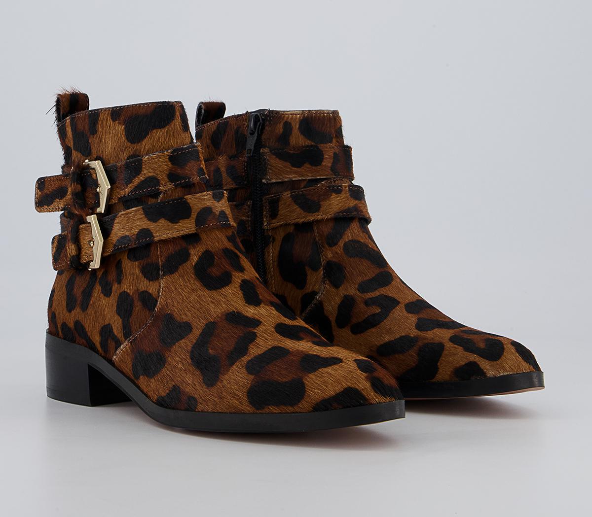 Office Anchor Double Buckle Studded ankle Boots Office Anchor Double Buckle Studded ankle Boots Leopard