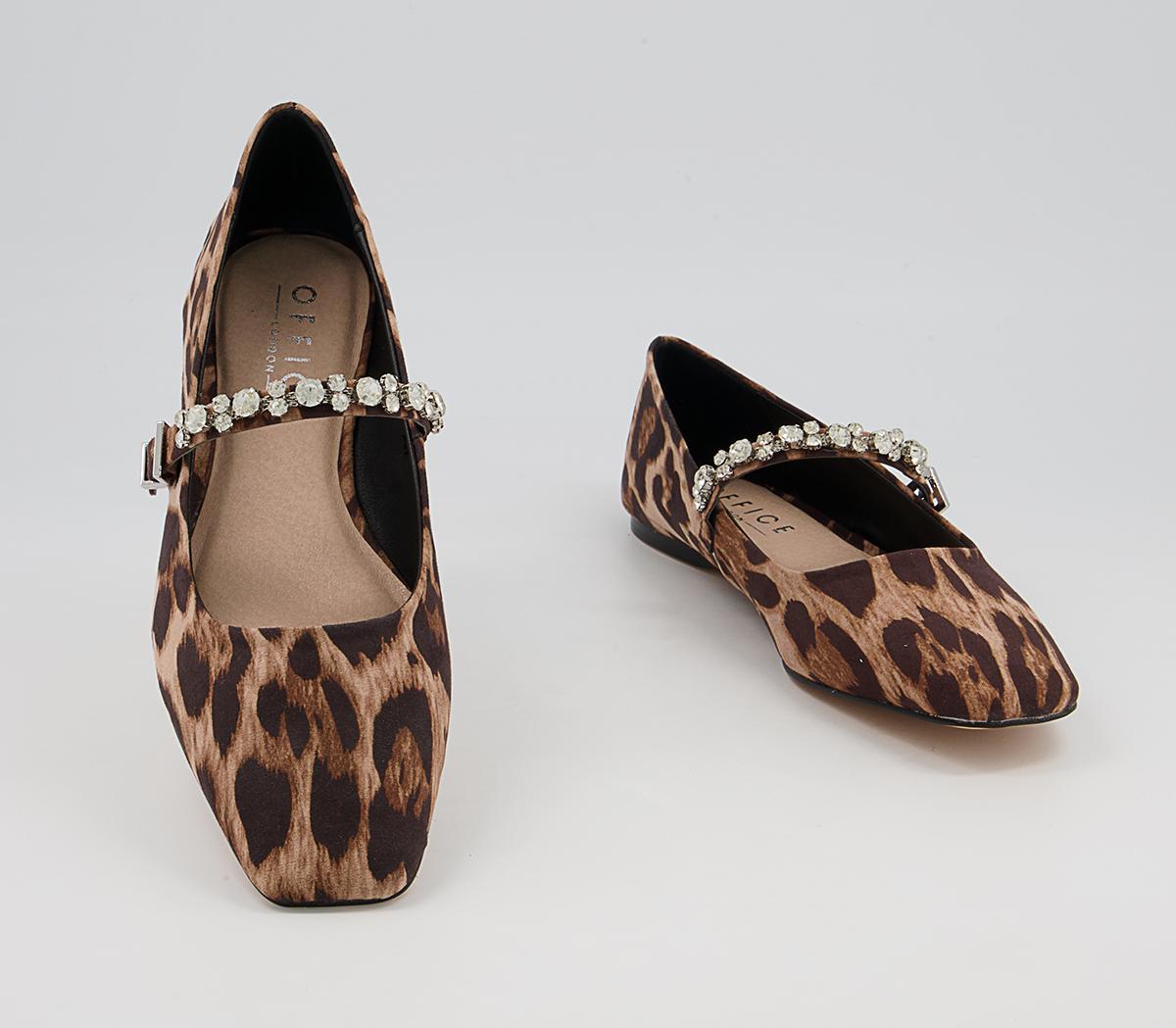 Office Formerly Soft Square Mary Jane Flats Office Formerly Soft Square Mary Jane Flats Leopard With Embellishment
