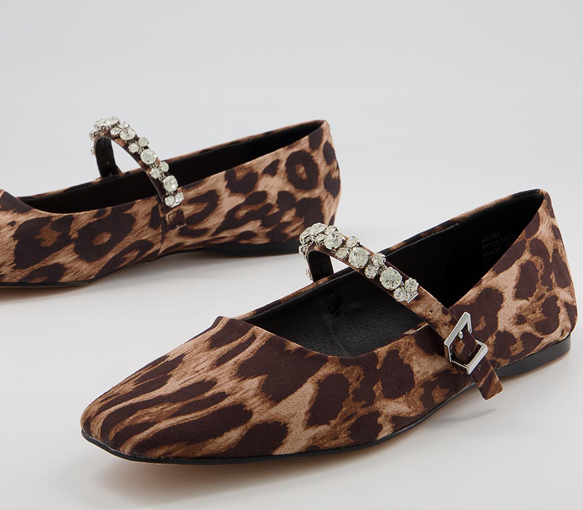 Office Formerly Soft Square Mary Jane Flats Office Formerly Soft Square Mary Jane Flats Leopard With Embellishment