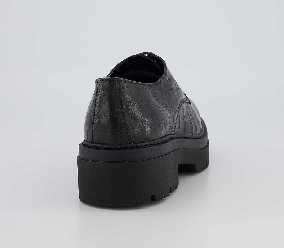 Office Fast Moving Chunky Lace Up Brogues Office Fast Moving Chunky Lace Up Brogues Black Croc Leather