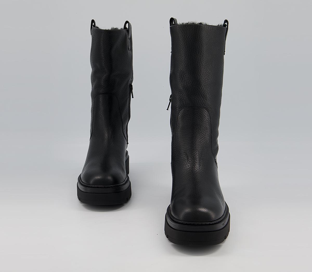 Office Kelbrook Fur Lined Calf Boots Office Kelbrook Fur Lined Calf Boots Black Leather