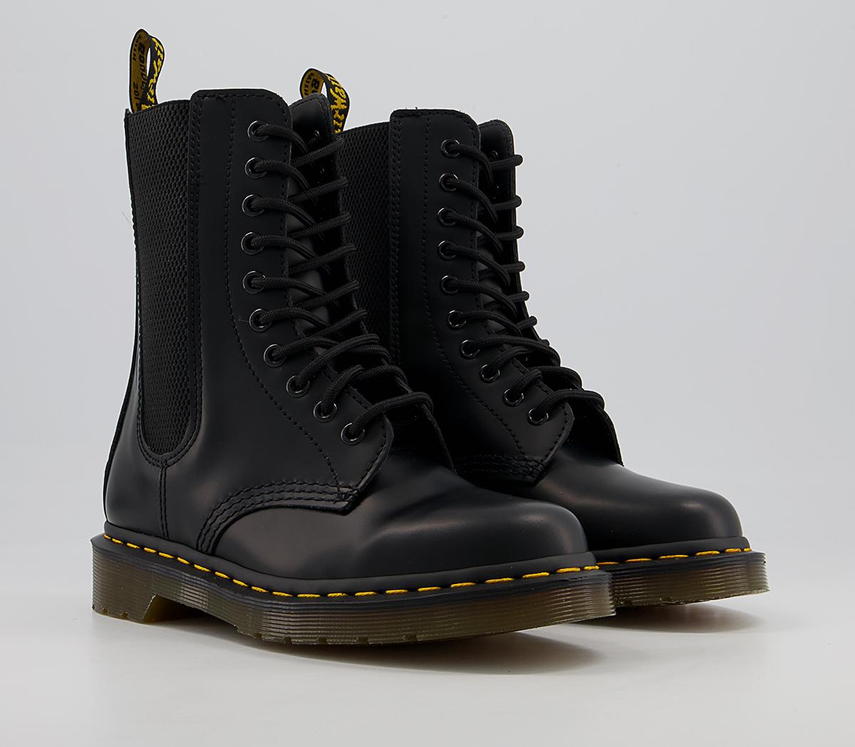 Dr Martens 1490 10 Eye Harper Boots Black Womens Ankle Boots 9480