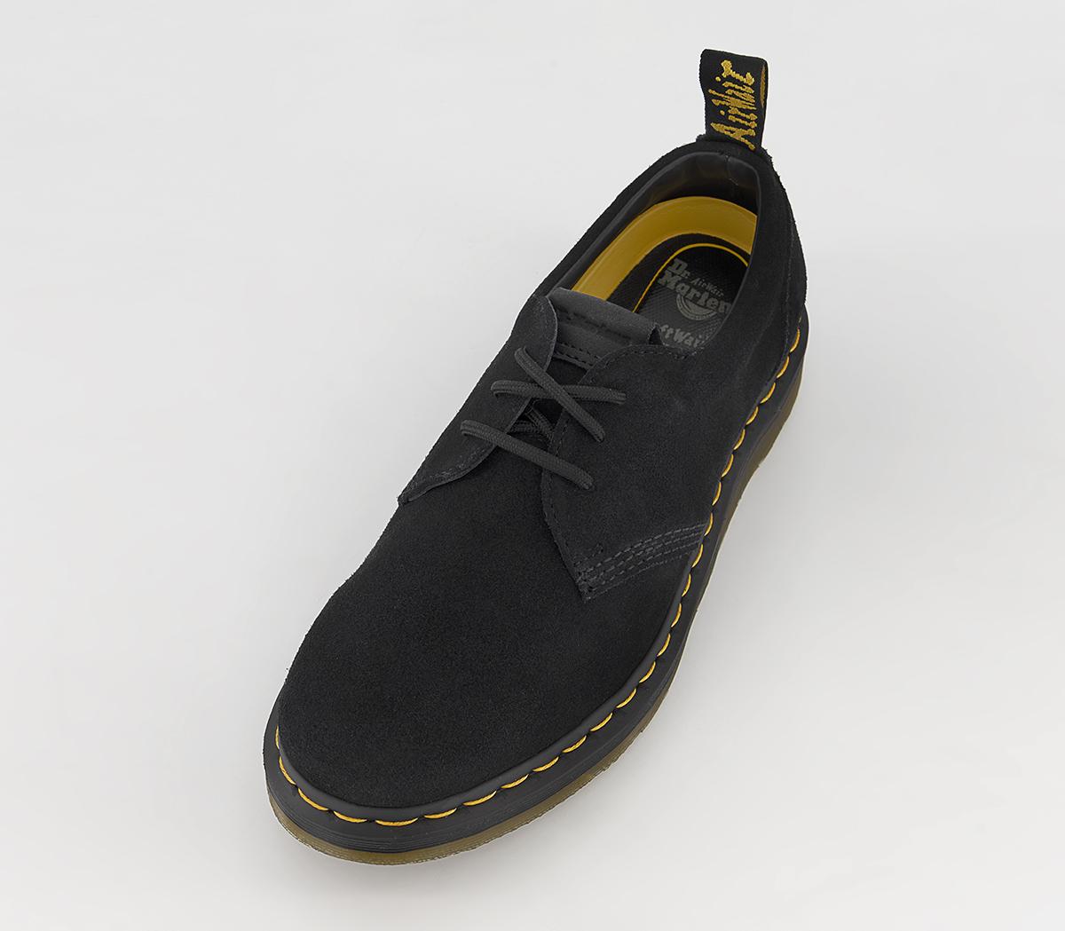 Dr. Martens Berman Lo Shoes Black Eh Suede - Men's Casual Shoes