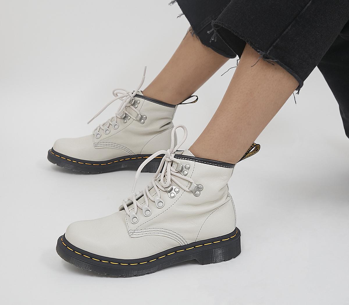 Dr. Martens 101 Hardware Boots White - Women'S Ankle Boots