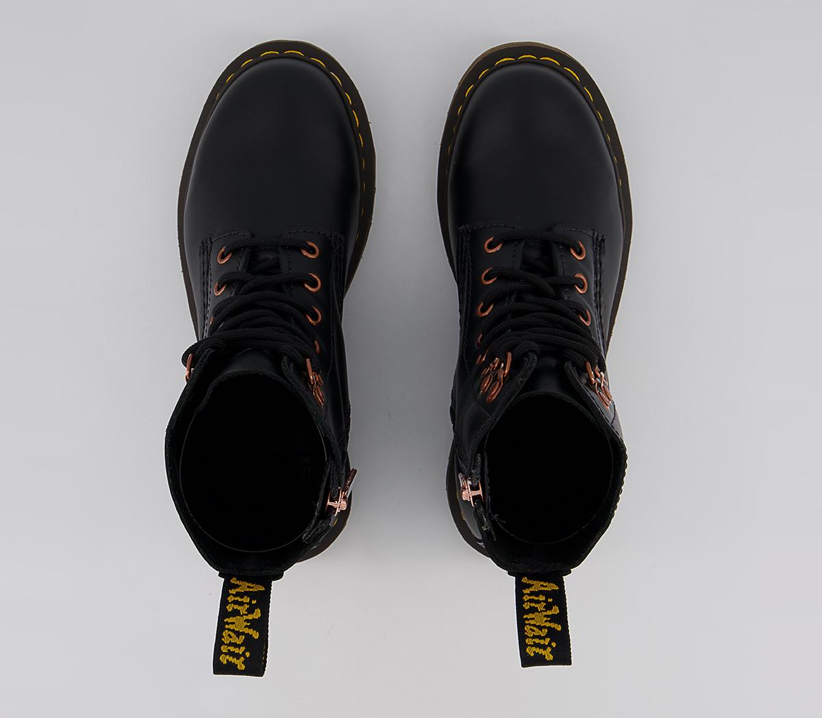 Dr. Martens 8 Eye Rose Gold Hardware Boots Dr. Martens 8 Eye Rose Gold Hardware Boots Black