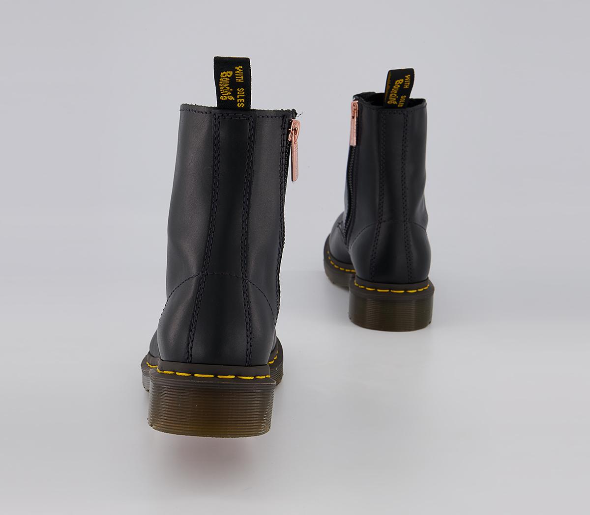 Dr. Martens 8 Eye Rose Gold Hardware Boots Dr. Martens 8 Eye Rose Gold Hardware Boots Black