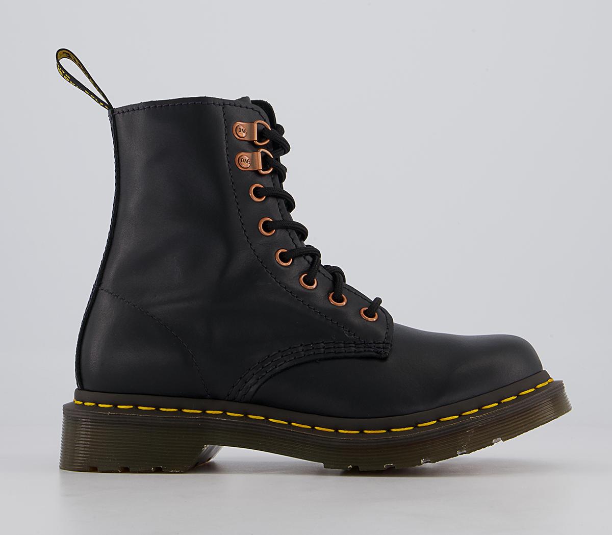 Dr. Martens 8 Eye Rose Gold Hardware Boots Dr. Martens 8 Eye Rose Gold Hardware Boots Black