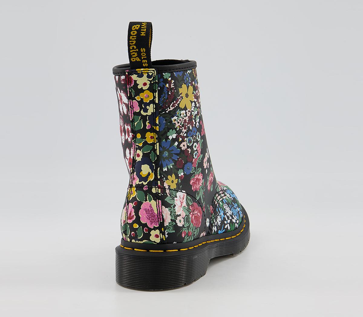 Dr. Martens 8 Eyelet Floral Boots Dr. Martens 8 Eyelet Floral Boots Black Multi