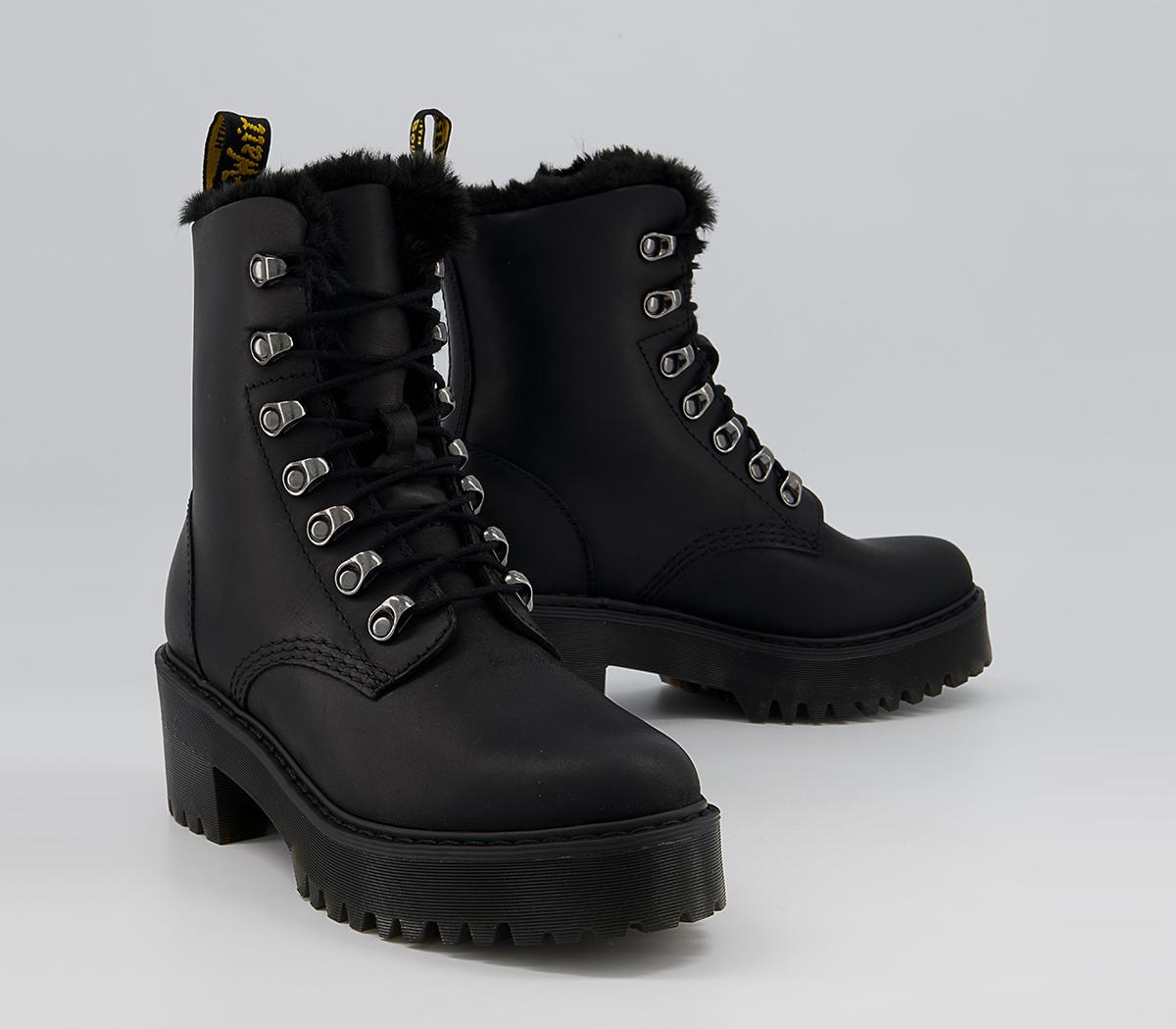 Dr. Martens Leona Fur Lined Boots Dr. Martens Leona Fur Lined Boots Black
