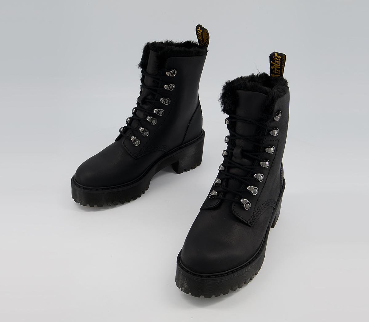 Dr. Martens Leona Fur Lined Boots Dr. Martens Leona Fur Lined Boots Black
