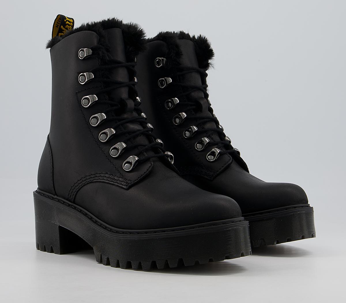 Dr. Martens Leona Fur Lined Boots Dr. Martens Leona Fur Lined Boots Black