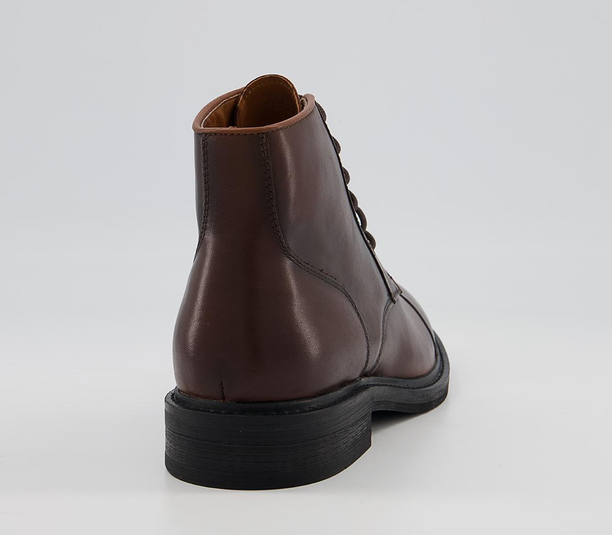 OFFICE Barnsley Toecap Ankle Boots Brown Leather - Men’s Boots