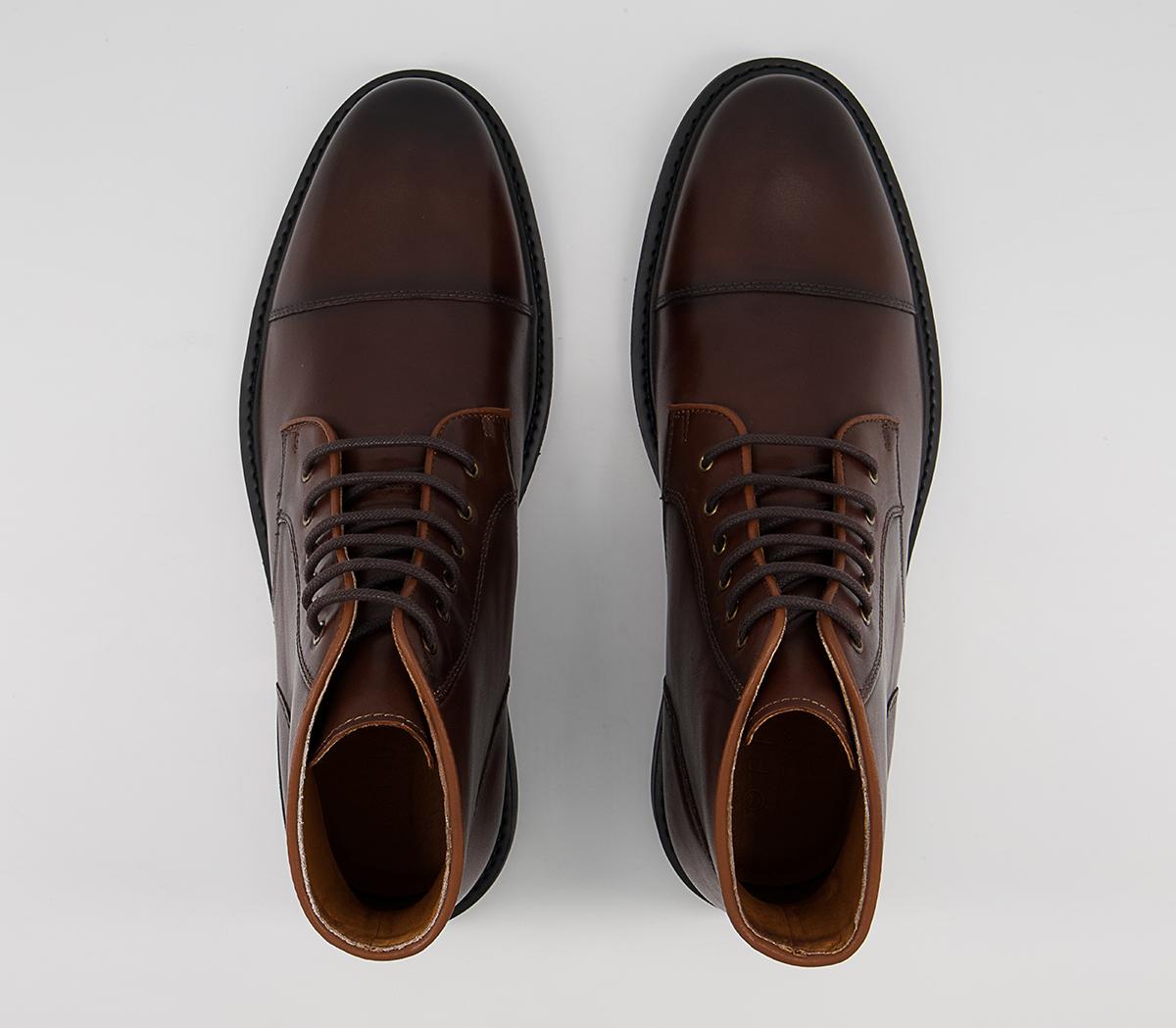 Office Barnsley Toecap Ankle Boots Office Barnsley Toecap Ankle Boots Brown Leather