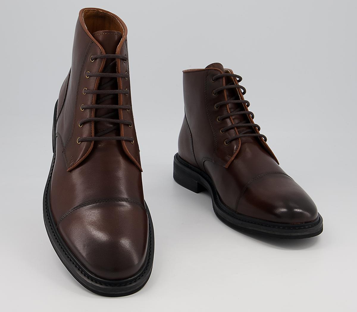 Office Barnsley Toecap Ankle Boots Office Barnsley Toecap Ankle Boots Brown Leather