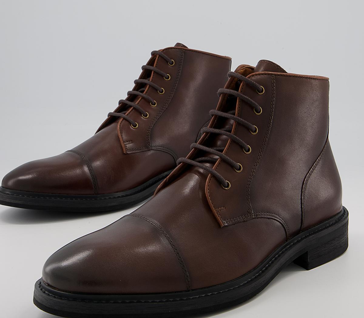 Office Barnsley Toecap Ankle Boots Office Barnsley Toecap Ankle Boots Brown Leather