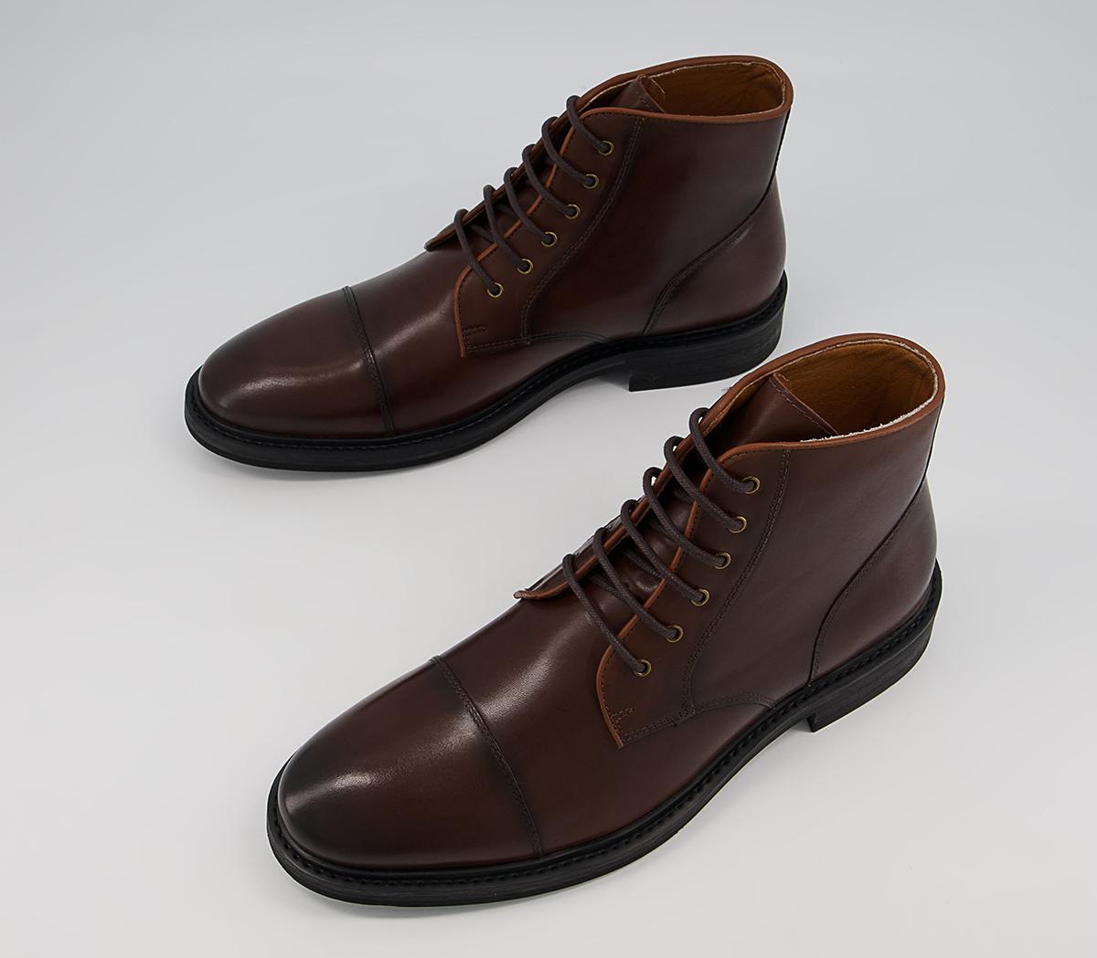 Office Barnsley Toecap Ankle Boots Office Barnsley Toecap Ankle Boots Brown Leather