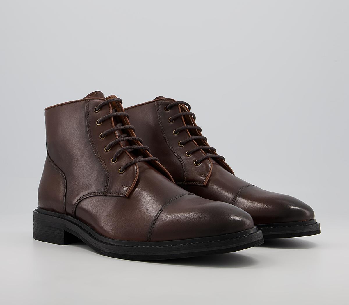 Office Barnsley Toecap Ankle Boots Office Barnsley Toecap Ankle Boots Brown Leather