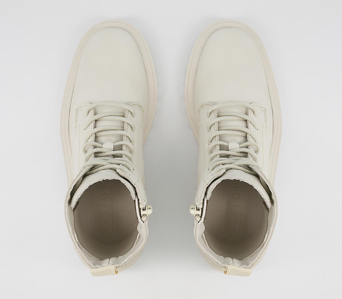 Office Apple Soft Unlined Lace Up Ankle Boots Office Apple Soft Unlined Lace Up Ankle Boots White Leather