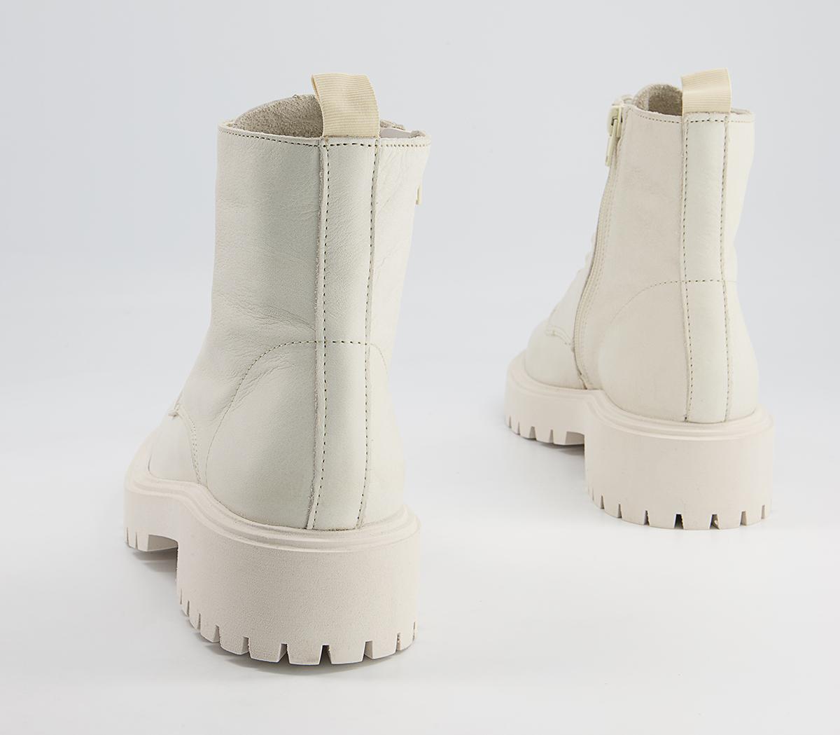 Office Apple Soft Unlined Lace Up Ankle Boots Office Apple Soft Unlined Lace Up Ankle Boots White Leather