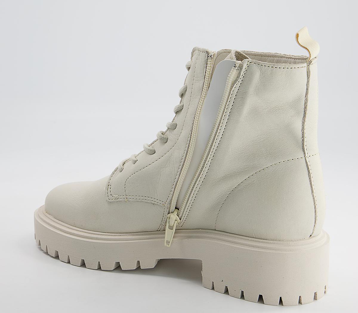 Office Apple Soft Unlined Lace Up Ankle Boots Office Apple Soft Unlined Lace Up Ankle Boots White Leather