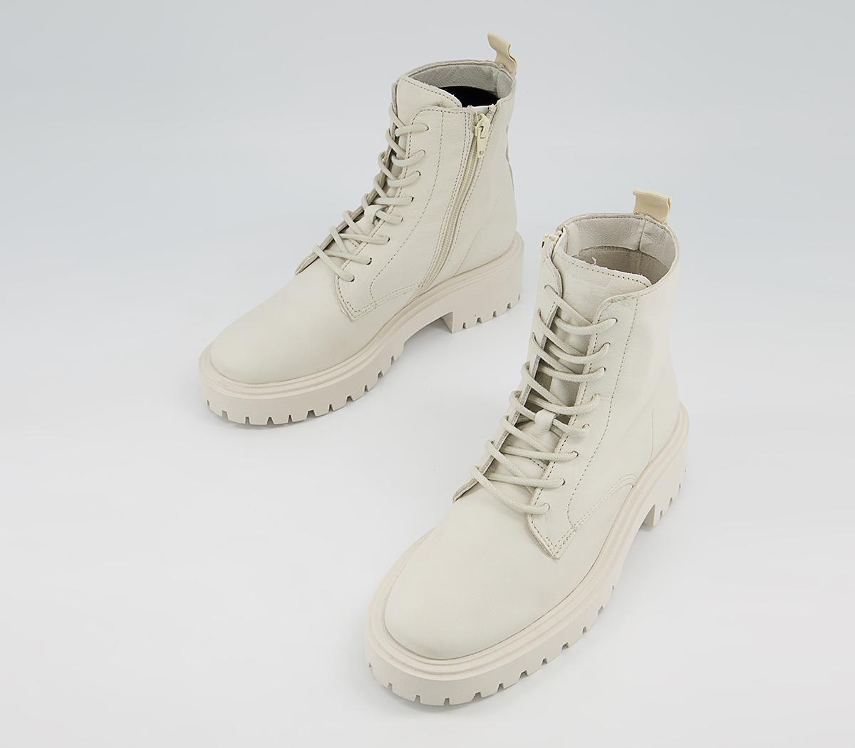 Office Apple Soft Unlined Lace Up Ankle Boots Office Apple Soft Unlined Lace Up Ankle Boots White Leather