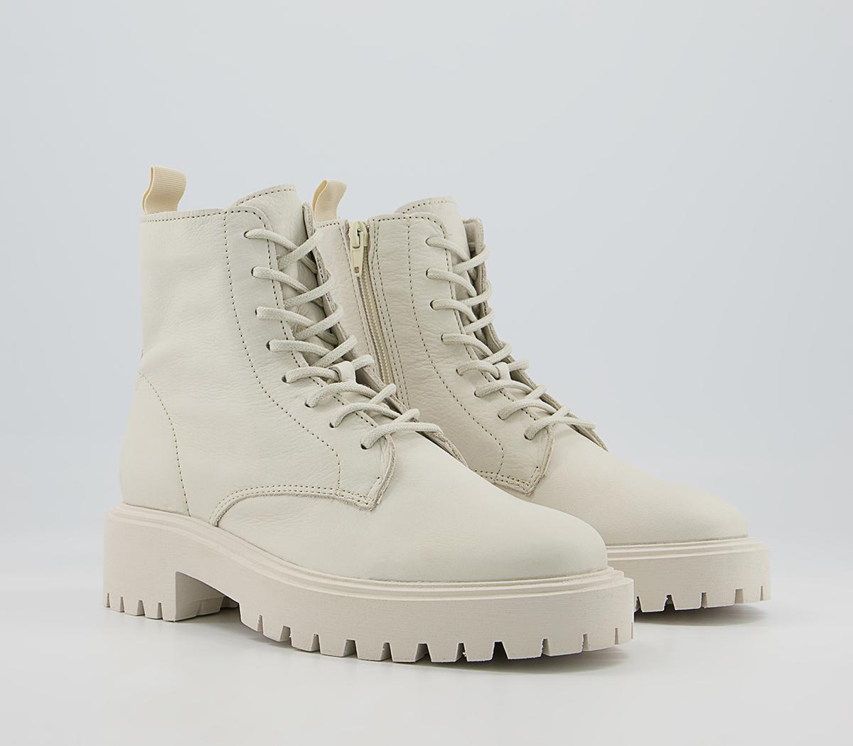 Office Apple Soft Unlined Lace Up Ankle Boots Office Apple Soft Unlined Lace Up Ankle Boots White Leather