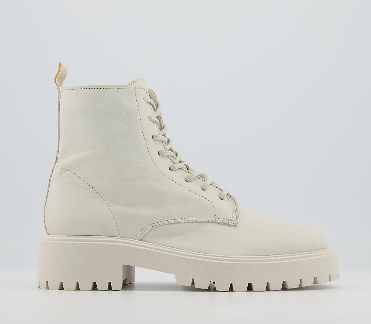 Office Apple Soft Unlined Lace Up Ankle Boots Office Apple Soft Unlined Lace Up Ankle Boots White Leather