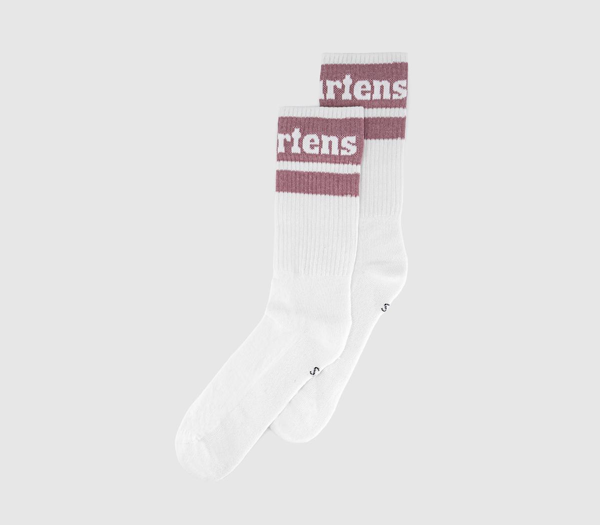 Dr. Martens Athletic Logo Socks Pink White in   Size M/L, Office Shoes