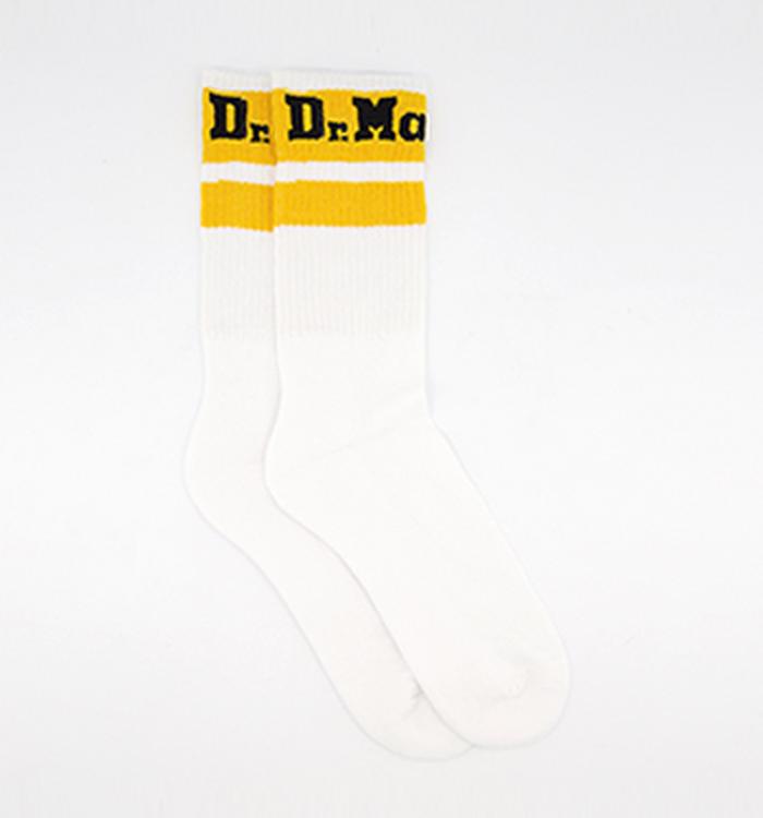 Dr. Martens Athletic Logo Socks White Yellow