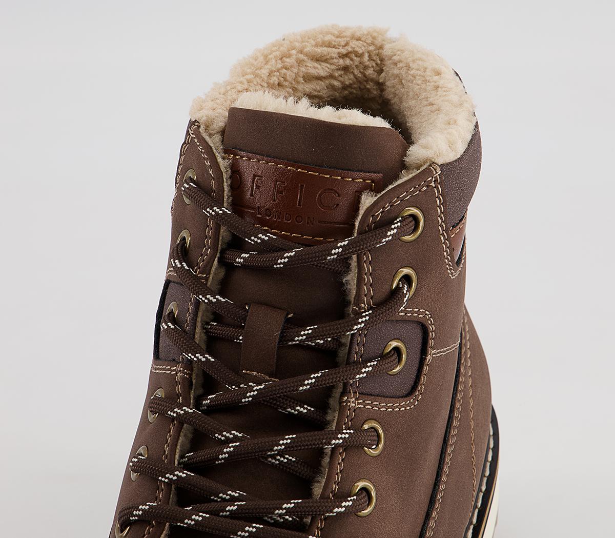 Office Bodmin Borg Lined Ankle Boots Office Bodmin Borg Lined Ankle Boots Brown Nubuck