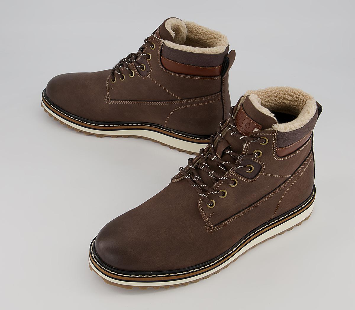OFFICE Bodmin Borg Lined Ankle Boots Brown Nubuck - Men’s Boots