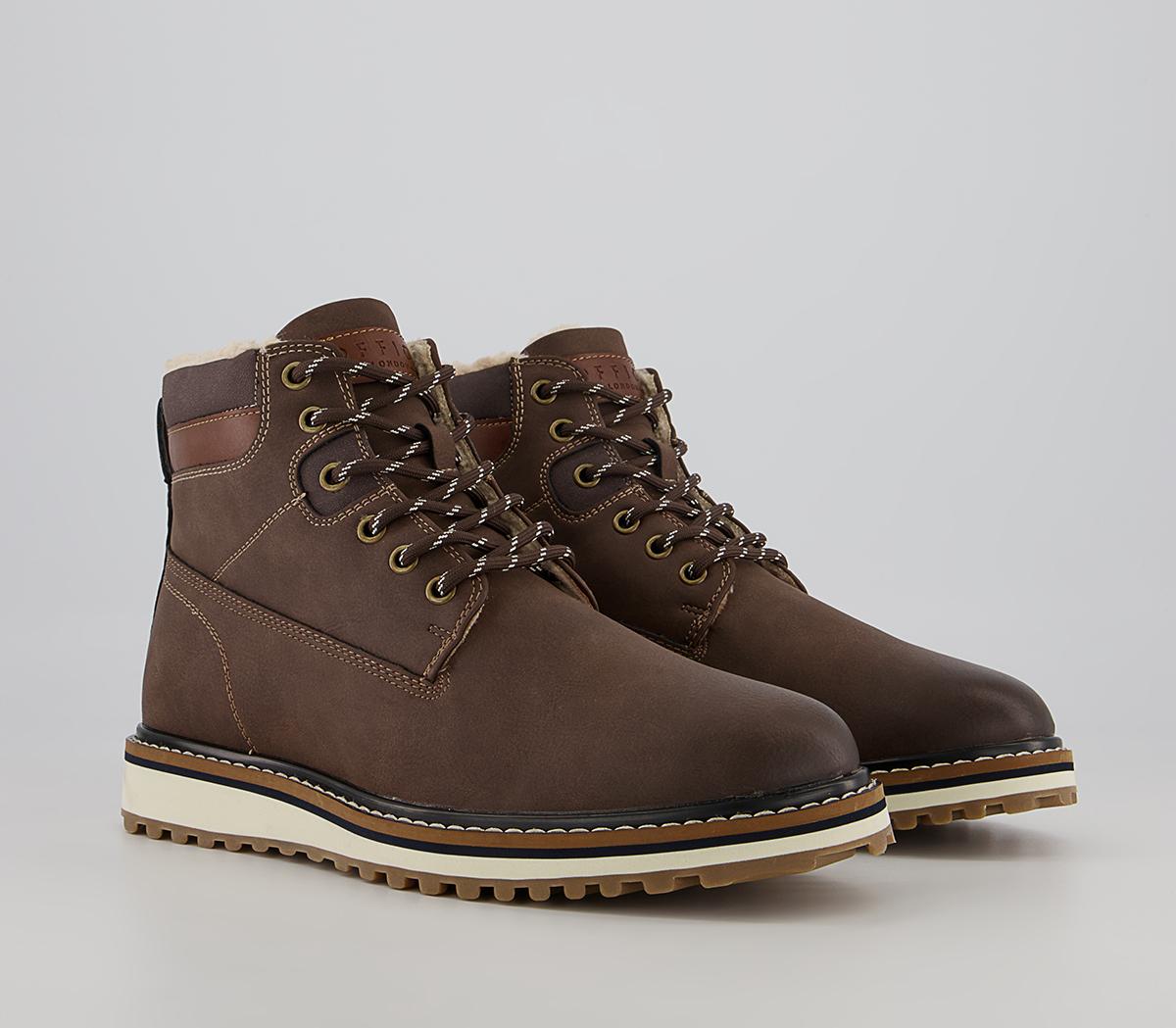 Office Bodmin Borg Lined Ankle Boots Office Bodmin Borg Lined Ankle Boots Brown Nubuck