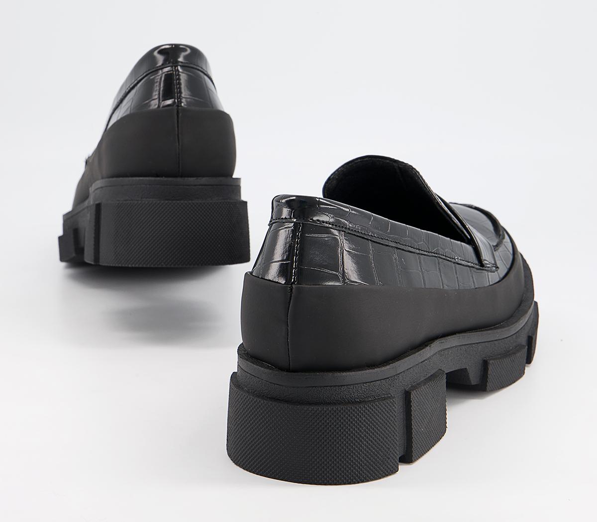Office Formation Chunky Sole Loafers Office Formation Chunky Sole Loafers Black Croc