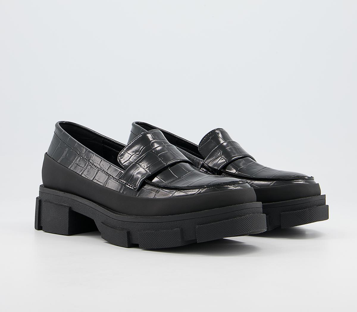 Office Formation Chunky Sole Loafers Office Formation Chunky Sole Loafers Black Croc
