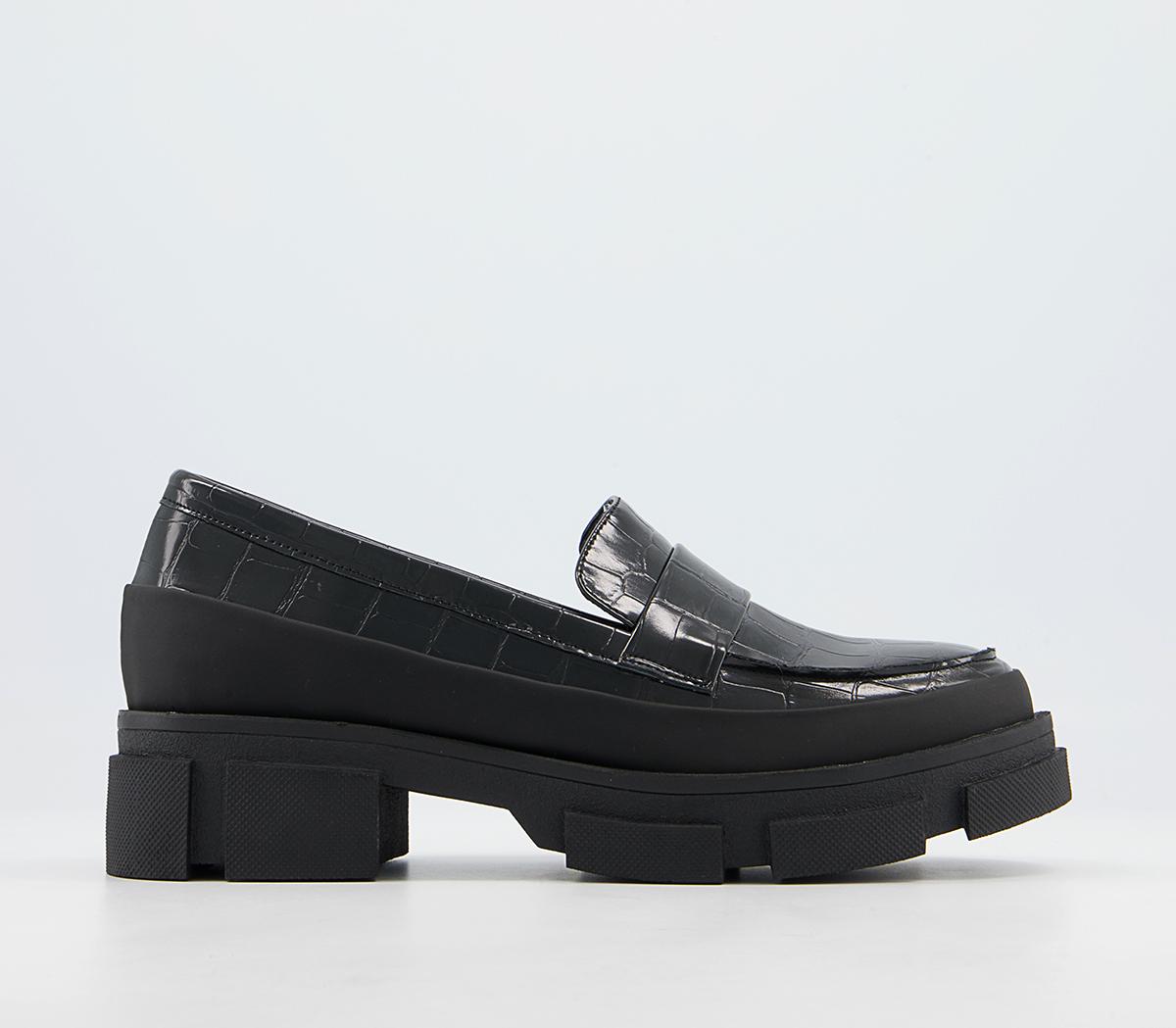 Office Formation Chunky Sole Loafers Office Formation Chunky Sole Loafers Black Croc